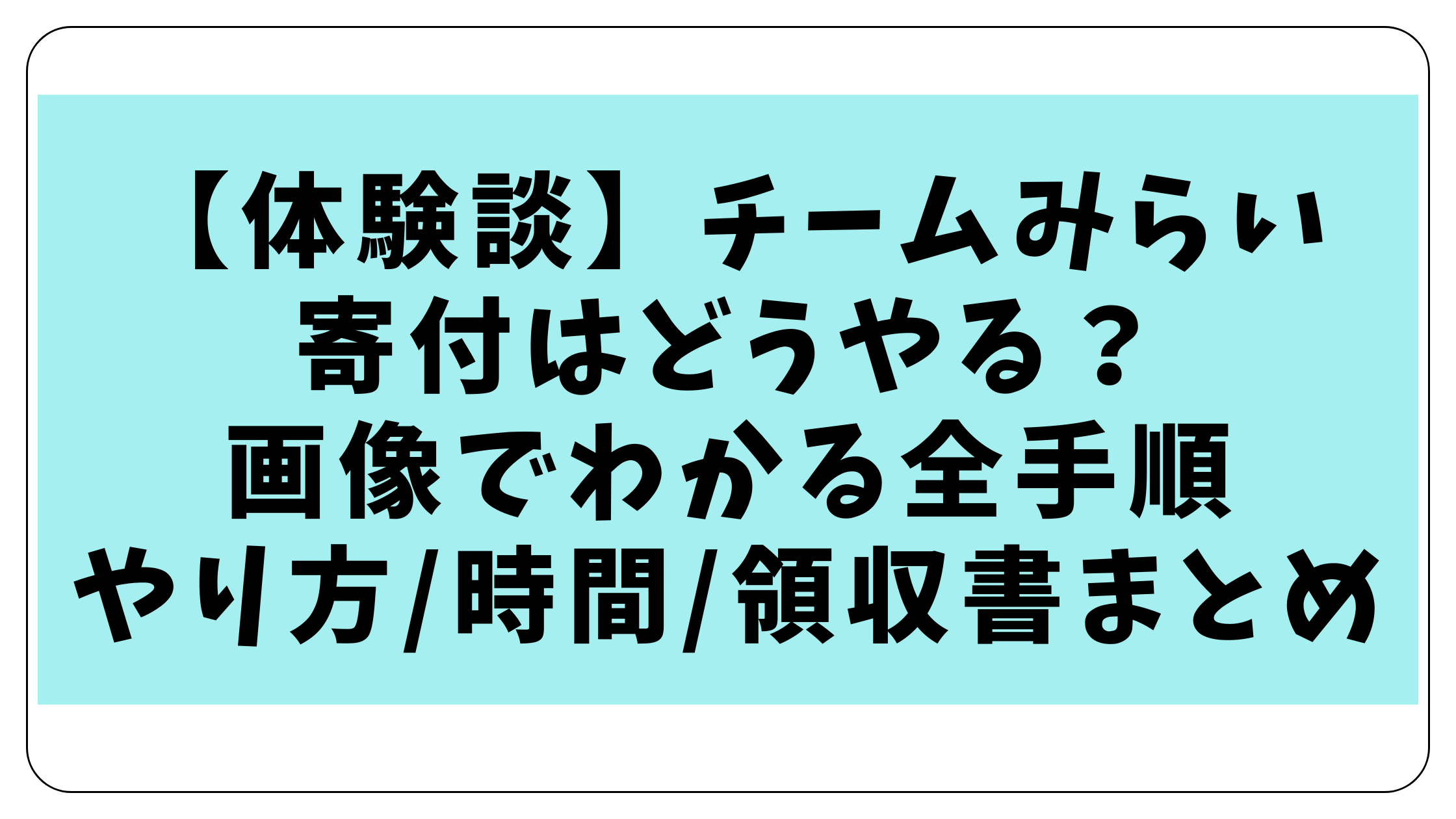 【体験談】チームみらい寄付はどうやる？画像でわかる全手順(やり方/時間/領収書)まとめ