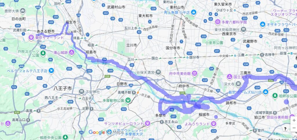 横山裕マラソンコース概要の地図