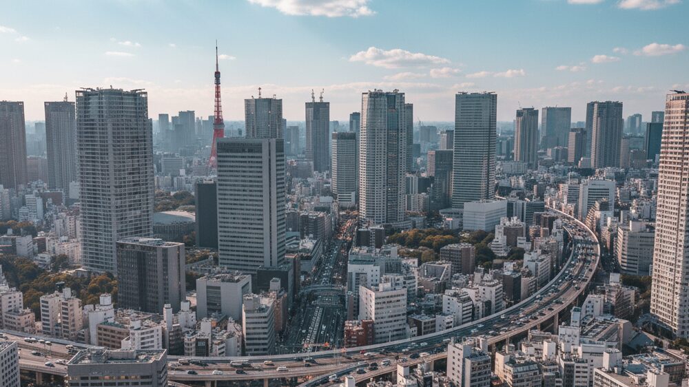 たかまつななの父親が勤めるオフィス街のイメージ画像